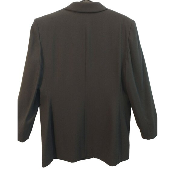 Jones New York Blazer Black 3-Button Lined Flap Pockets Polyester Crepe - 16 - Picture 5 of 7